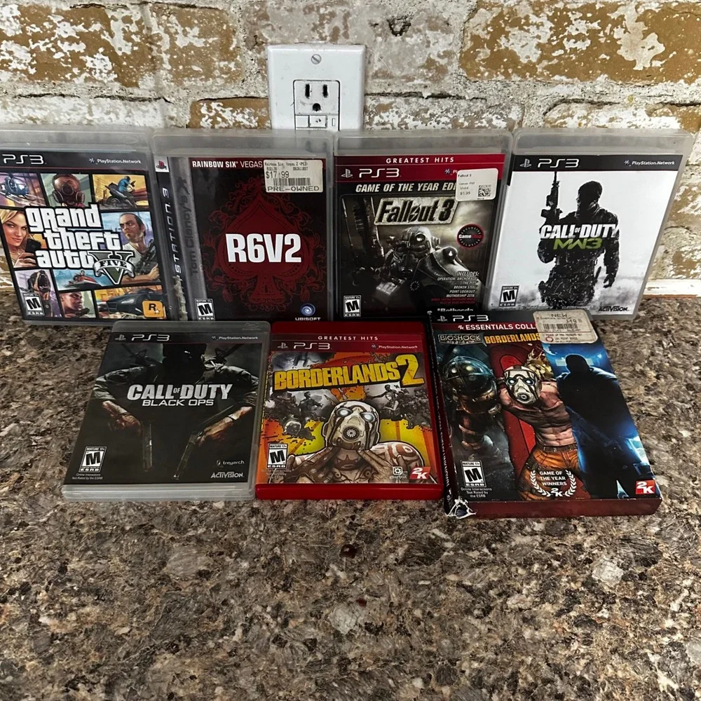 Sony PlayStation 3 Game Lot 7 Games PS3 OS Multi Good GTA V Fallout COD Bundle